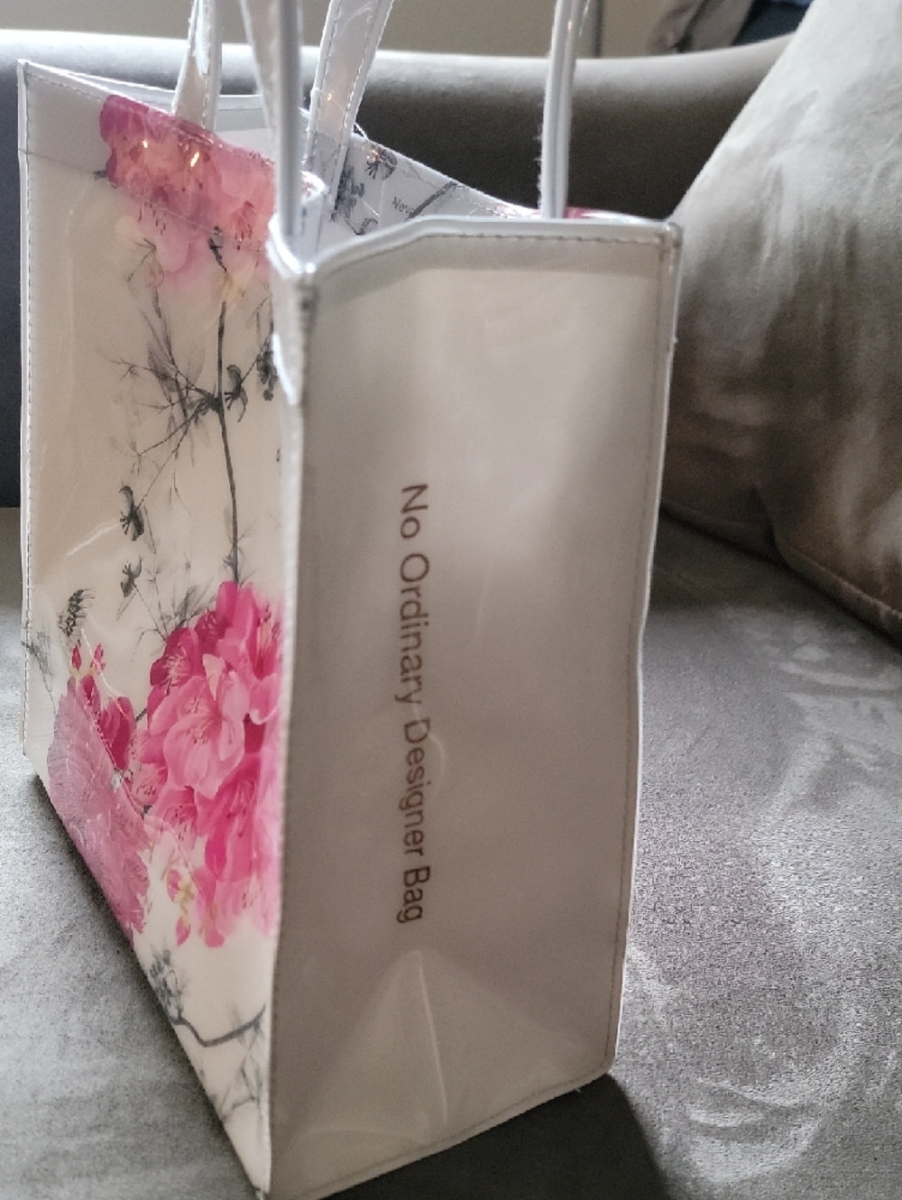 Ted Baker White Tote with Pink Floral Print - Picture 2 of 14